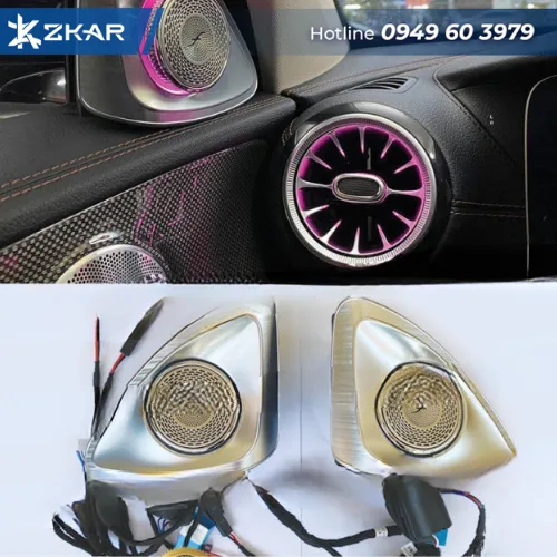Loa Xoay 4D Burmester Led 64 Màu Cột A cho xe Mercedes