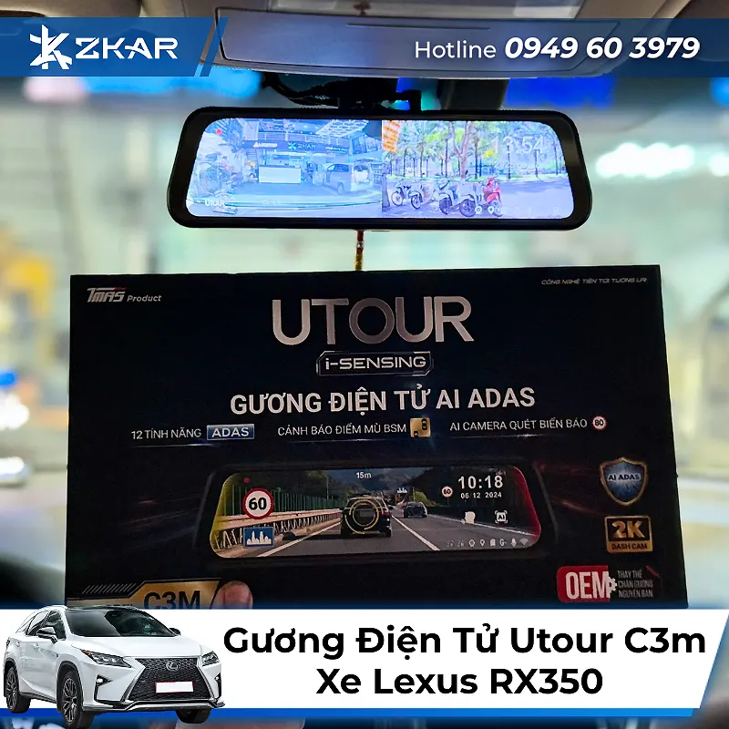 Lắp Gương Điện Tử Utour C3M Xe Lexus RX